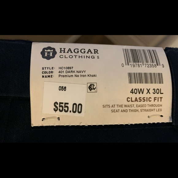 Haggar Mens Classic Fit Premium Khaki, 40x30, Pleated, Premium No Iron - Picture 4 of 13